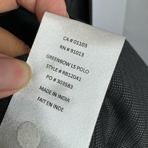 Robert Barakett Long Sleeve Polo Shirt Lightweight Performance Brown Men's M - Picture 8 of 9